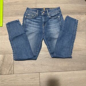 7 For All Mankind Medium Wash Skinny Jeans